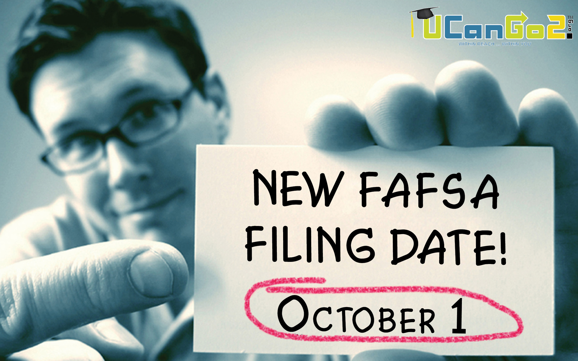 The new FAFSA filing date is October 1. Learn more at Start With FAFSA dot org.