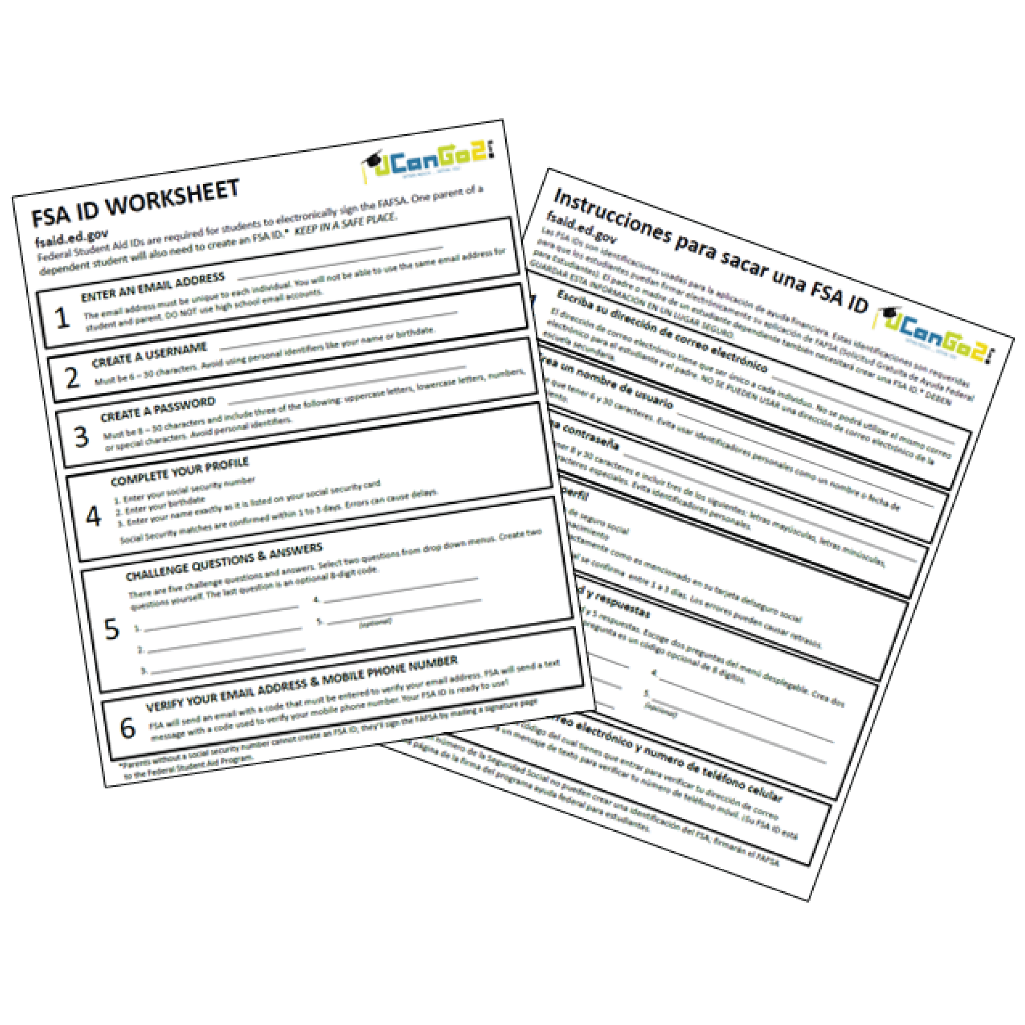 FSA ID Worksheet Image