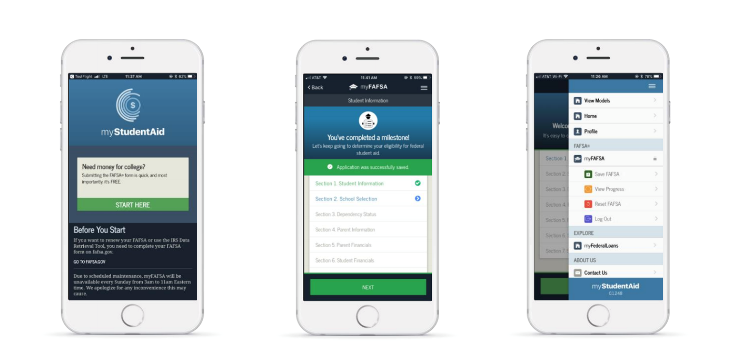 fafsa mobile app screenshots
